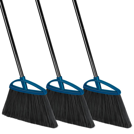 3 Pack Heavy Duty Angle Brooms for Outdoor Use