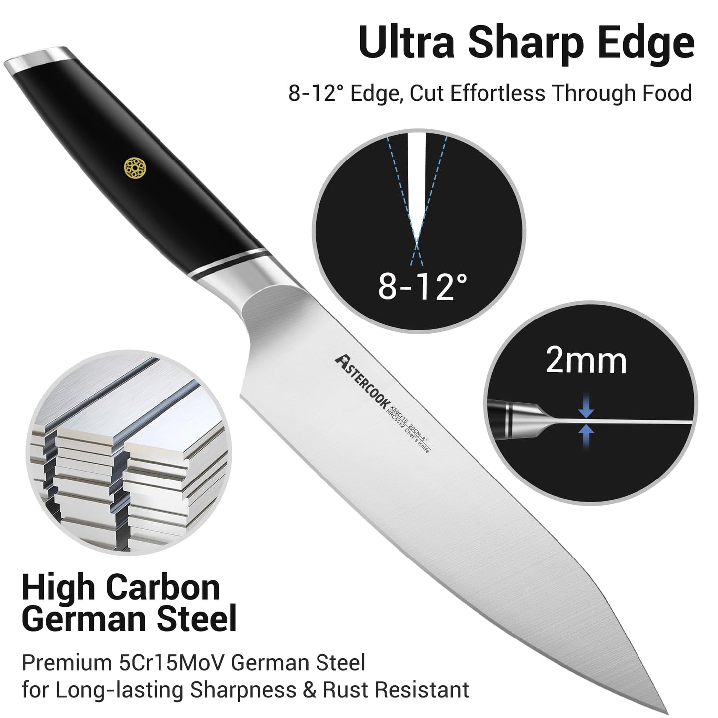 Astercook 8-Inch Professional Chef Knife