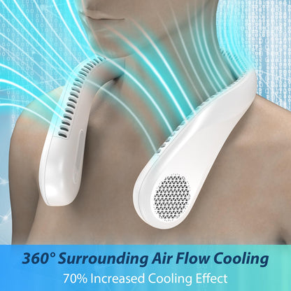 Kternay Bladeless Neck Fan - 5200mAh Portable Neck Fan with 3 Wind Speed,USB Rechargeable Personal Neck Fan, Hands-Free Design USB Fan - Ideal for Outdoor Activities and Travel