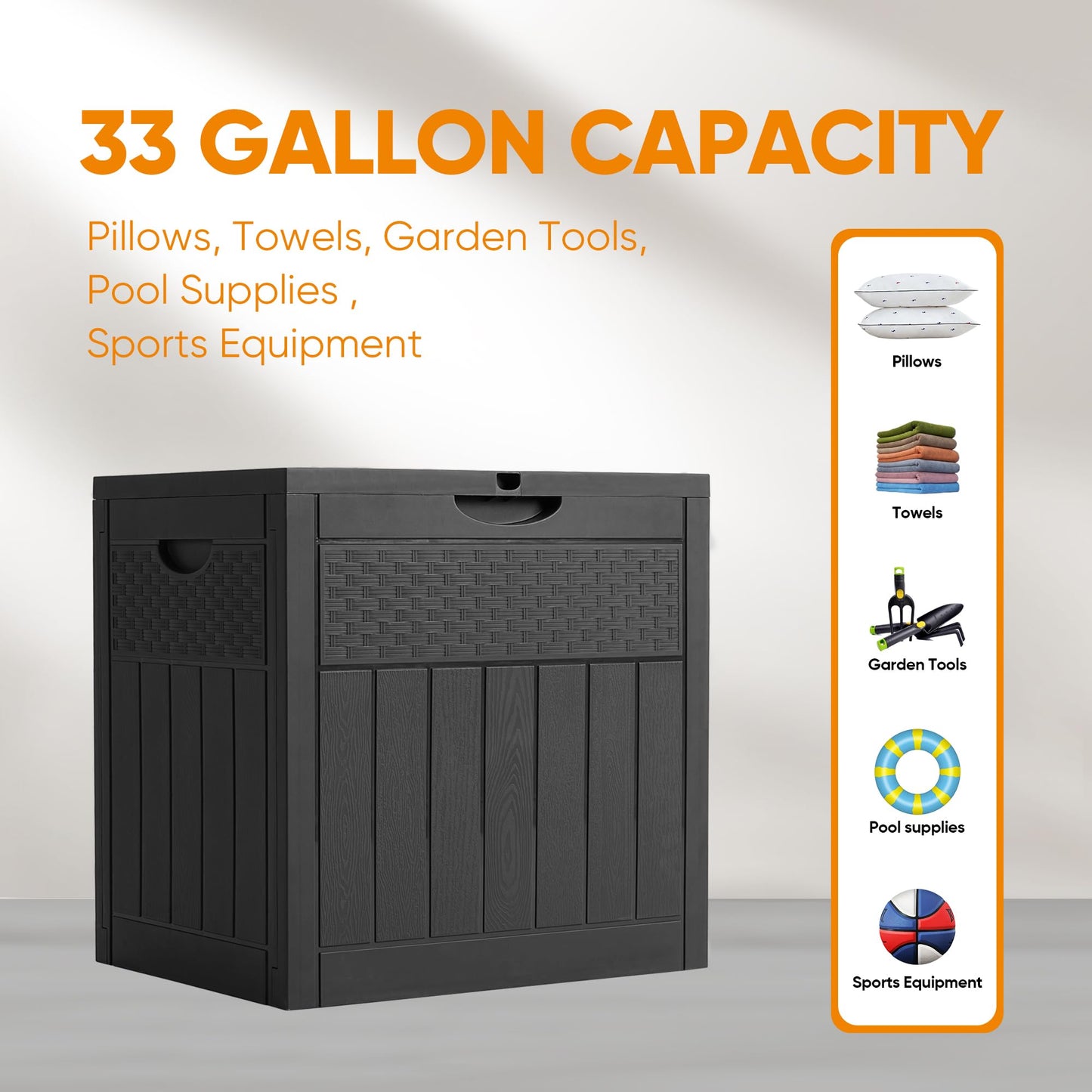 ZYJOYY 33 Gallon Weatherproof Storage Box