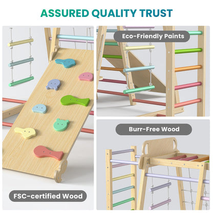 9-in-1 Indoor Playground Climber with Slide & Swing