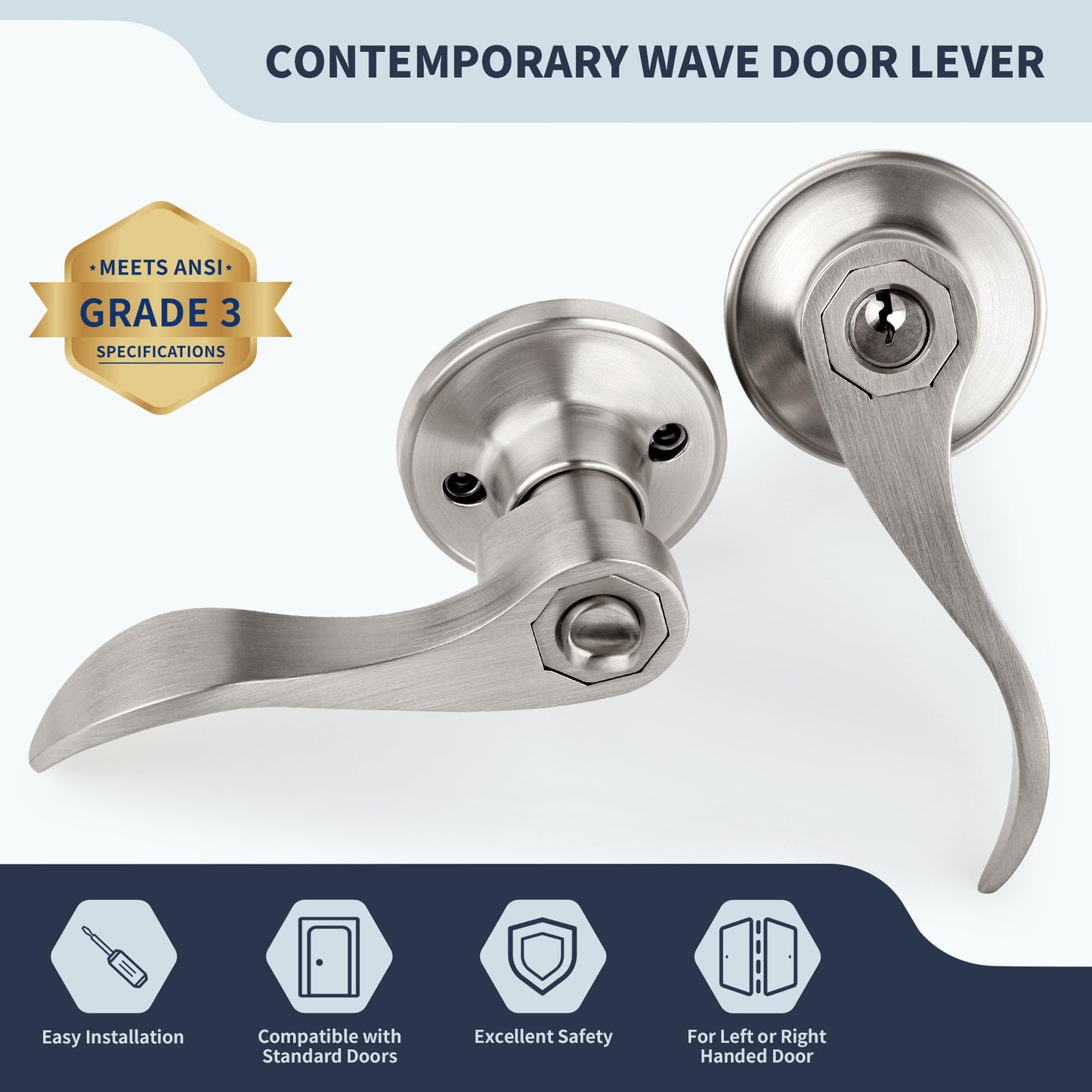 10 Pack Keyed Entry Door Handles by LOQRON