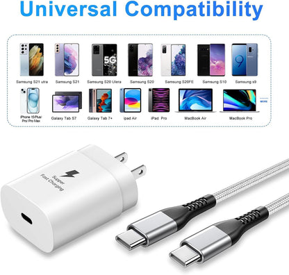 30W USB C Fast Charger with 10FT Cable