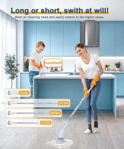 Airpher Cordless Electric Spin Scrubber with Brush Heads
