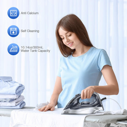 Sundu 1700W Steam Iron with Nonstick Soleplate
