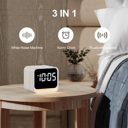 Housbay White Noise Machine with Alarm Clock for Bedrooms, Bluetooth Speaker, Sound Library, Sleep Routine, Brown Noise, Nature Sound Machine for Sleeping (Wood Tone)