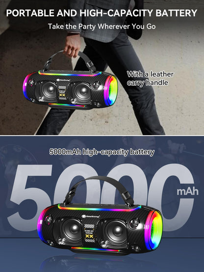 Portable Karaoke Machine with 2 Wireless Microphones