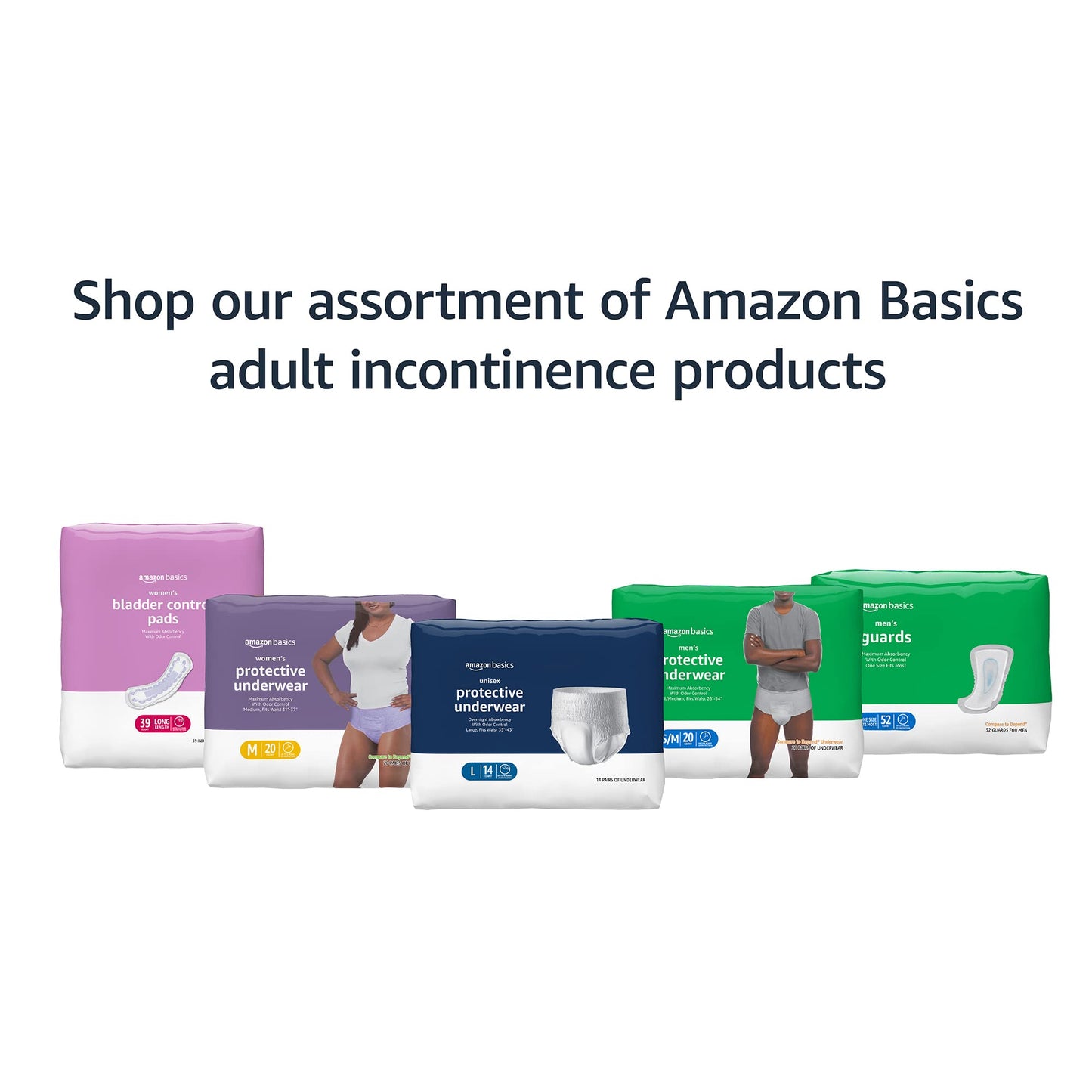 Amazon Basics Men's Maximum Absorbency Underwear, Large