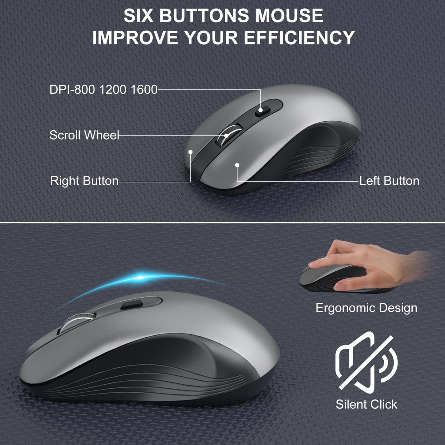 Wireless Ergonomic Keyboard and Mouse Combo