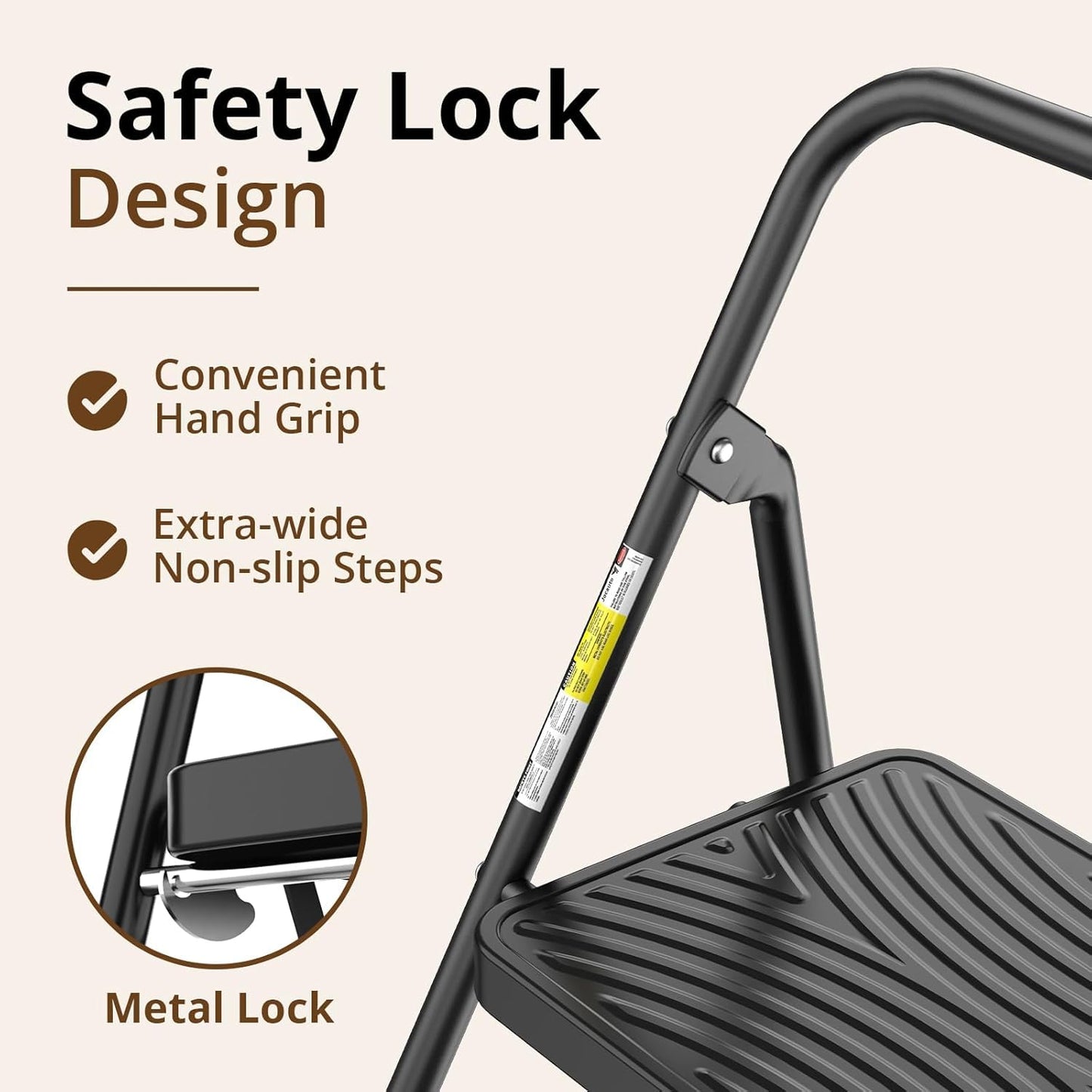 2-Step Ladder with Anti-Slip Pedals