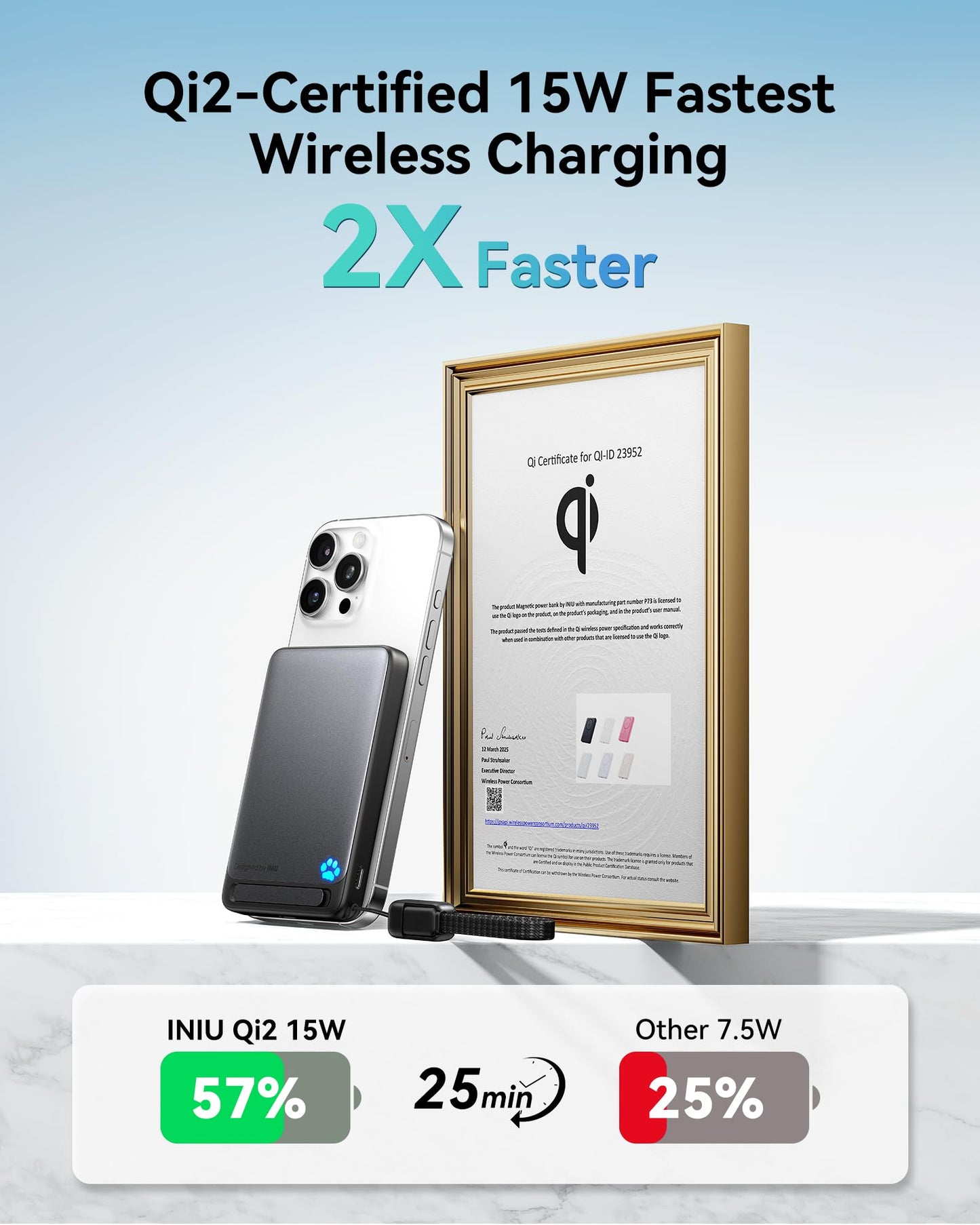 10000mAh INIU MagSafe Wireless Portable Charger with Kickstand