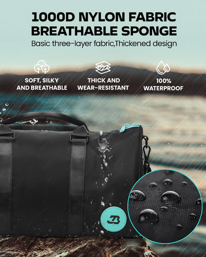 Waterproof Gym Duffel Bag with Accessory Bags