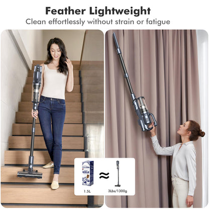 MIUZZY Cordless Vacuum Cleaner with 30kPa Suction