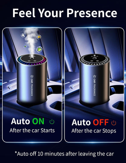 BETNEP Smart Car Air Fresheners, New Smell Experience Cologne Car Freshener Essential Oil Diffuser, Adjustable Concentration, Auto On/Off, Built-in Battery, Each Bottle of Perfume Lasts 120 Days