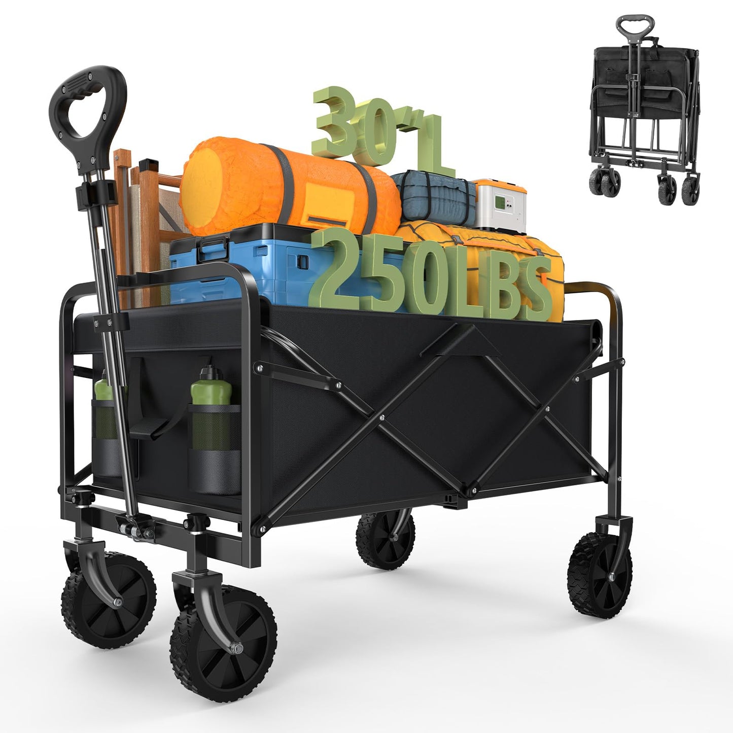 SMUG Folding Beach Wagon with All-Terrain Wheels