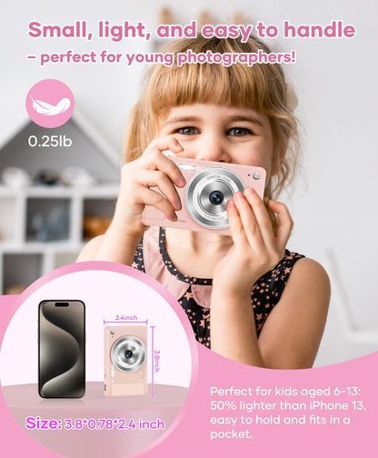 WONNIE 56MP FHD Point & Shoot Camera for Kids