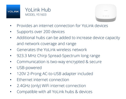 YoLink Smart Home Hub & Leak Sensor 4-Pack