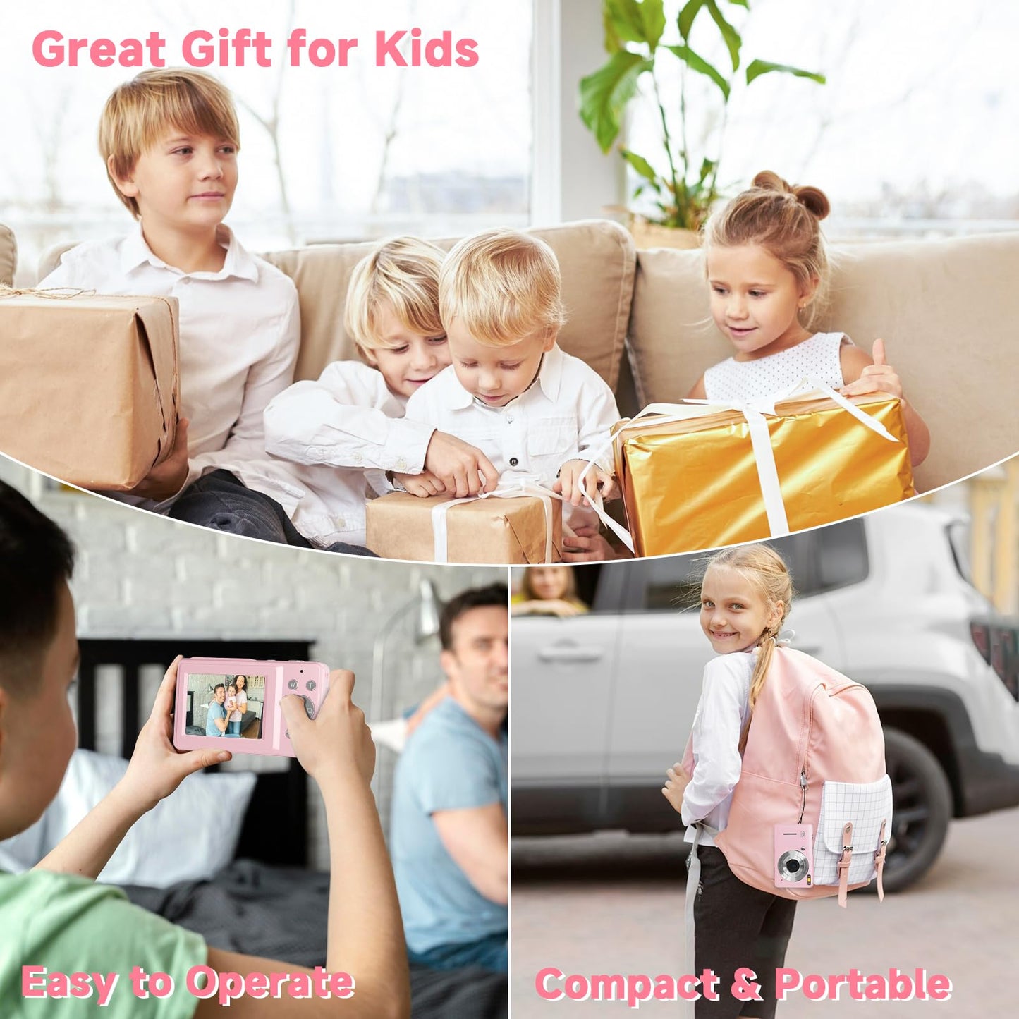FHD 1080P Digital Camera for Kids 16X Zoom
