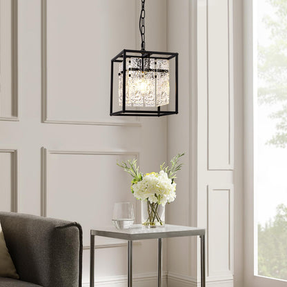 Modern Black Glass Pendant Light for Dining Room
