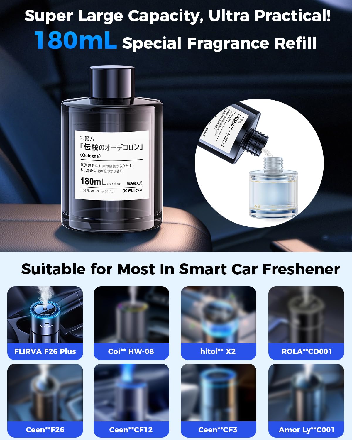 240 Days Flirva Car Air Freshener with Adjustable Intensity
