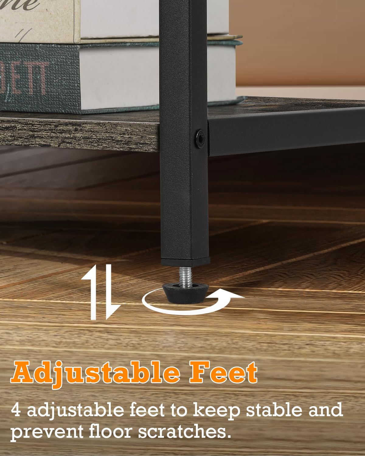 MOOACE End Tables Set of 2 with Charging Station and USB Ports, Bedside Storage Organizer, Nightstand, Small Cabinet, Closet for Bedroom, Living Room, Office and College Dorms, Gray