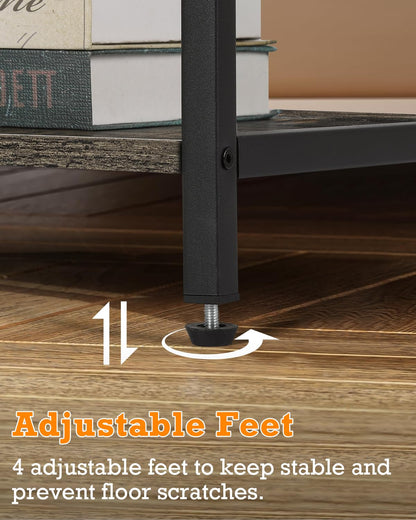 MOOACE End Tables Set of 2 with Charging Station and USB Ports, Bedside Storage Organizer, Nightstand, Small Cabinet, Closet for Bedroom, Living Room, Office and College Dorms, Gray