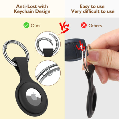 4 Pack AirTag Holders with Keychain and Case