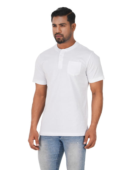 VAST HORIZON Men's Cotton Pocket T-Shirt - White