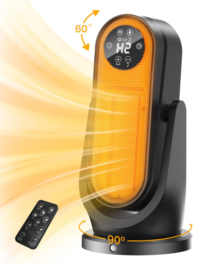 Portable 1200W Space Heater with Oscillation & Timer