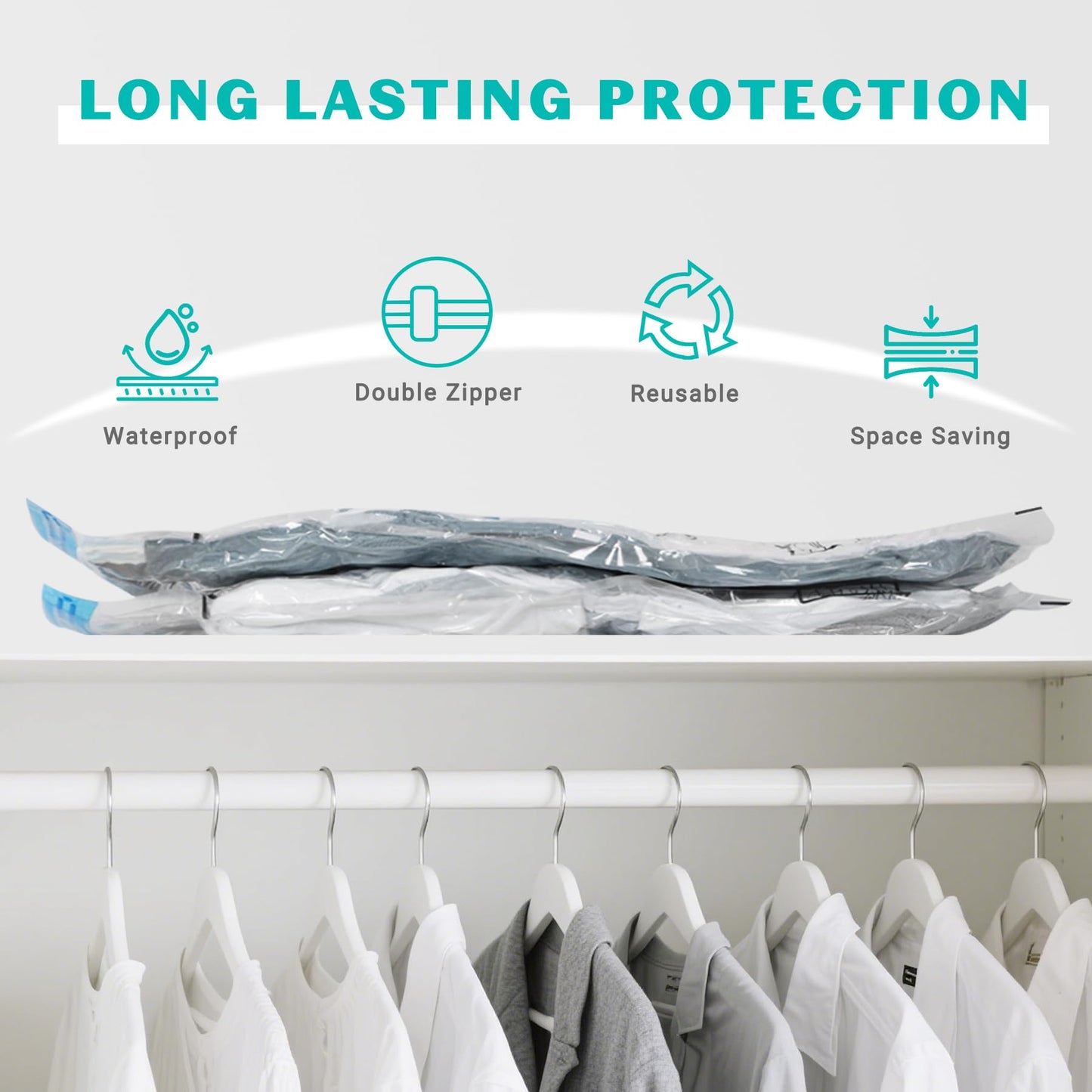 15 Pack Vacuum Storage Bags for Clothing Compression