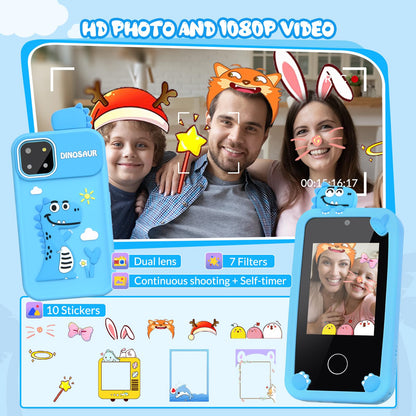 Kids Smart Phone Toy with Touchscreen & Dual Lens