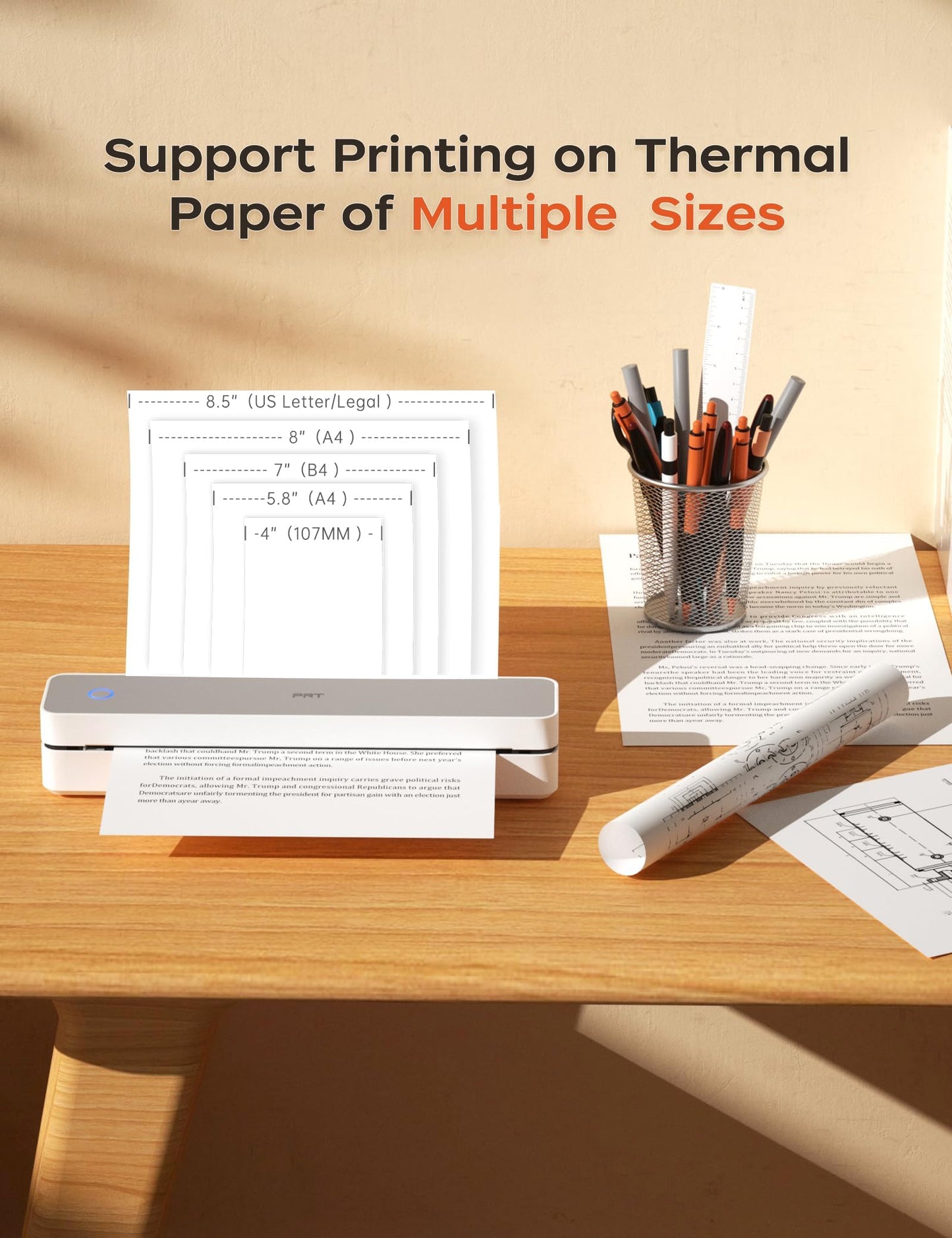 Wireless Portable Bluetooth Thermal Printer for Travel