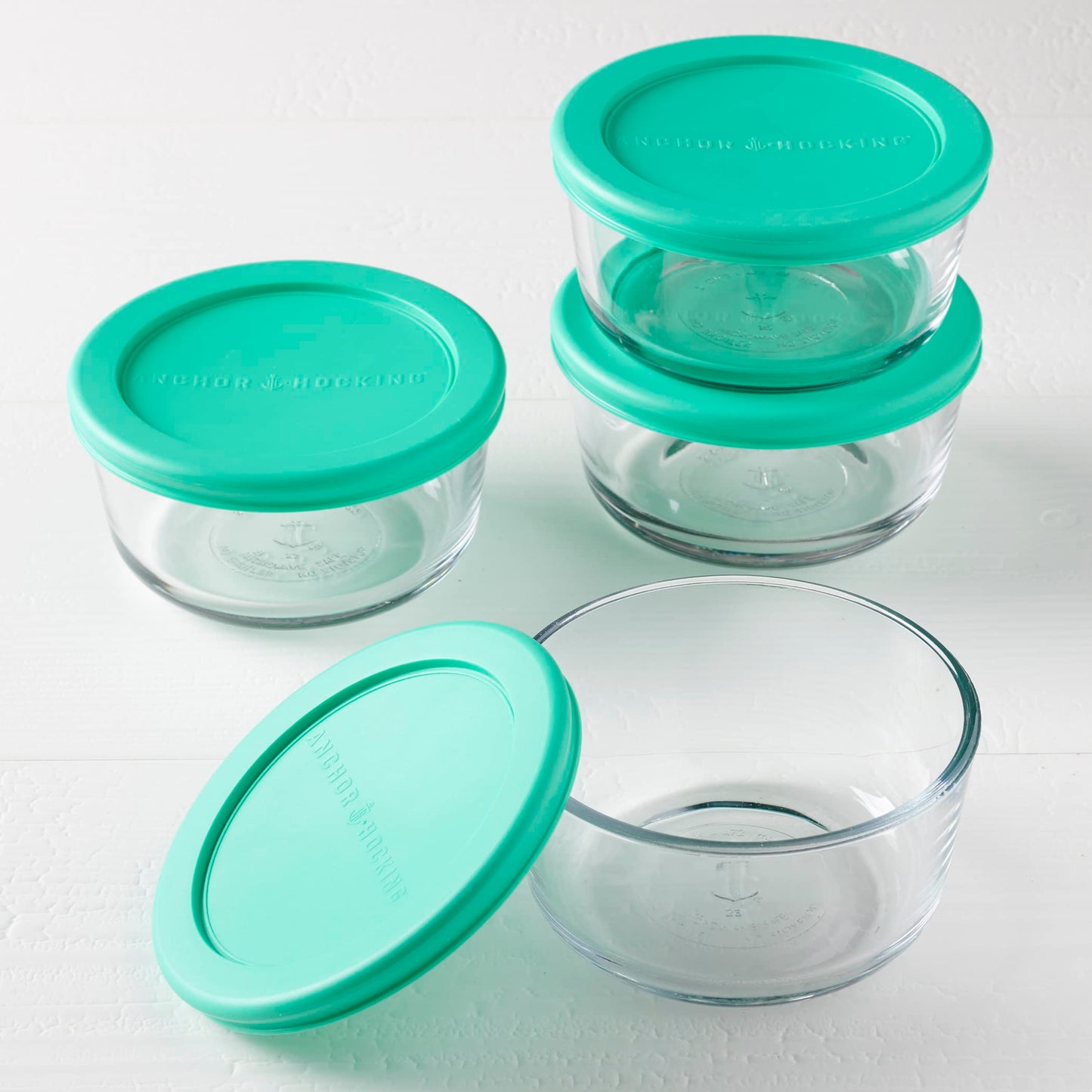 4 Pack Anchor Hocking Glass Storage Containers