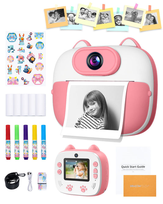 Dragon Touch Kids Instant Print Camera - Pink