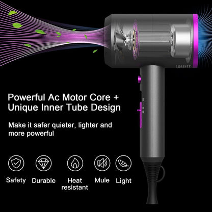 1800W Ionic Hair Dryer with 2 Nozzles
