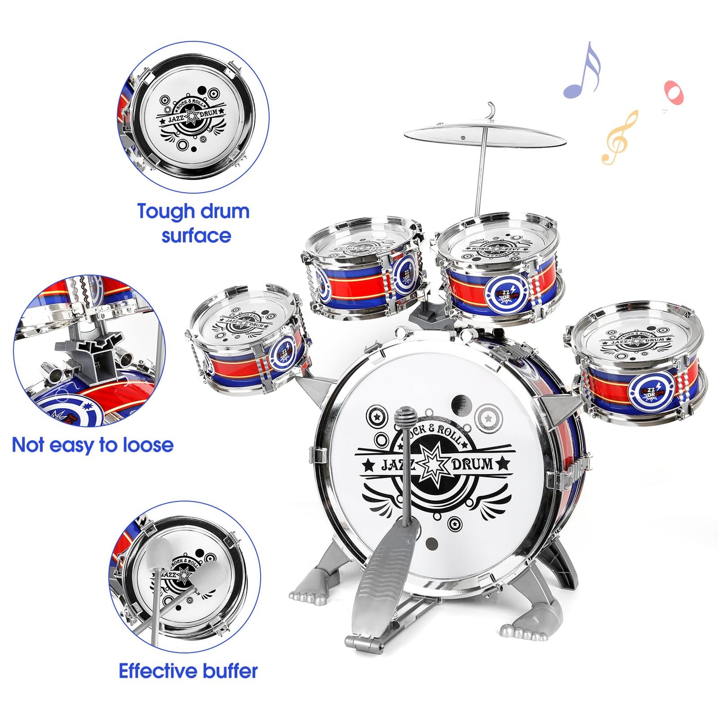 Toddler Drum Kit 5-Piece Musical Instruments Set