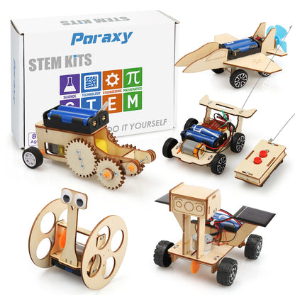 Poraxy 5-in-1 STEM Wooden Car Building Kit