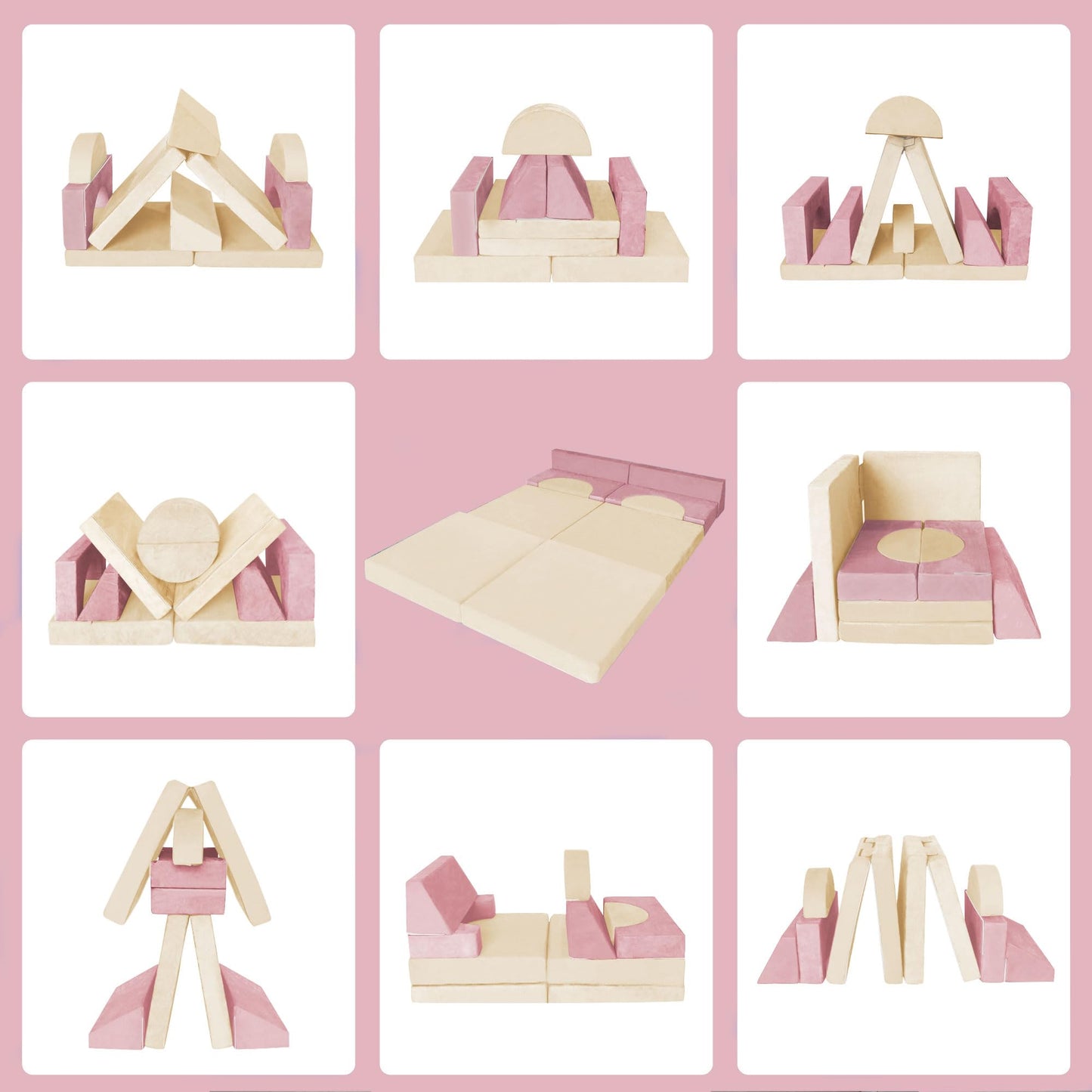 8PCS Kids Modular Foam Play Couch Set