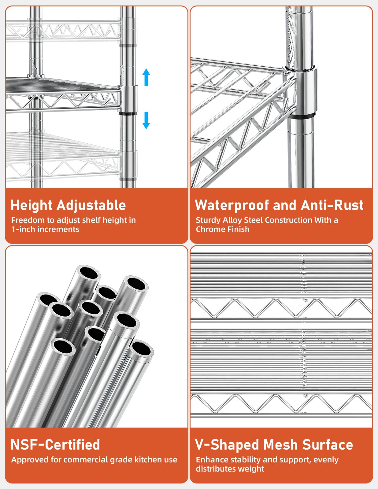 Simple Deluxe 3-Tier Heavy Duty Storage Shelves