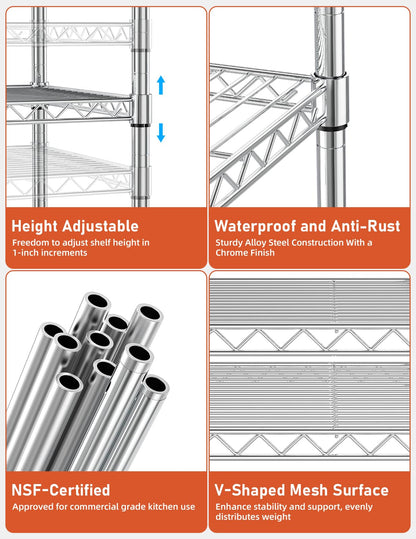 Simple Deluxe 3-Tier Heavy Duty Storage Shelves