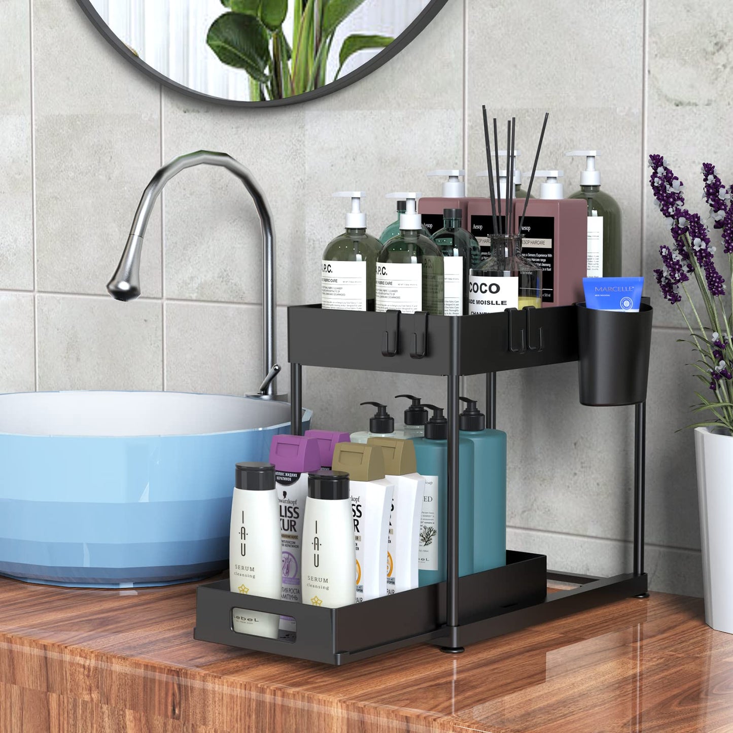 2 Pack Under Sink Organizers with Pull-out Drawers