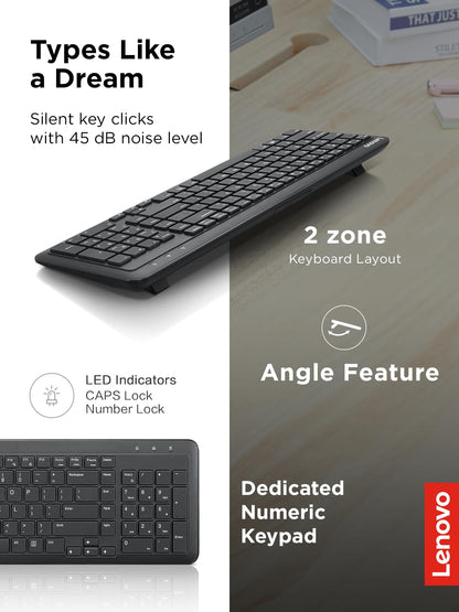 Lenovo Wireless Keyboard for Comfortable Typing