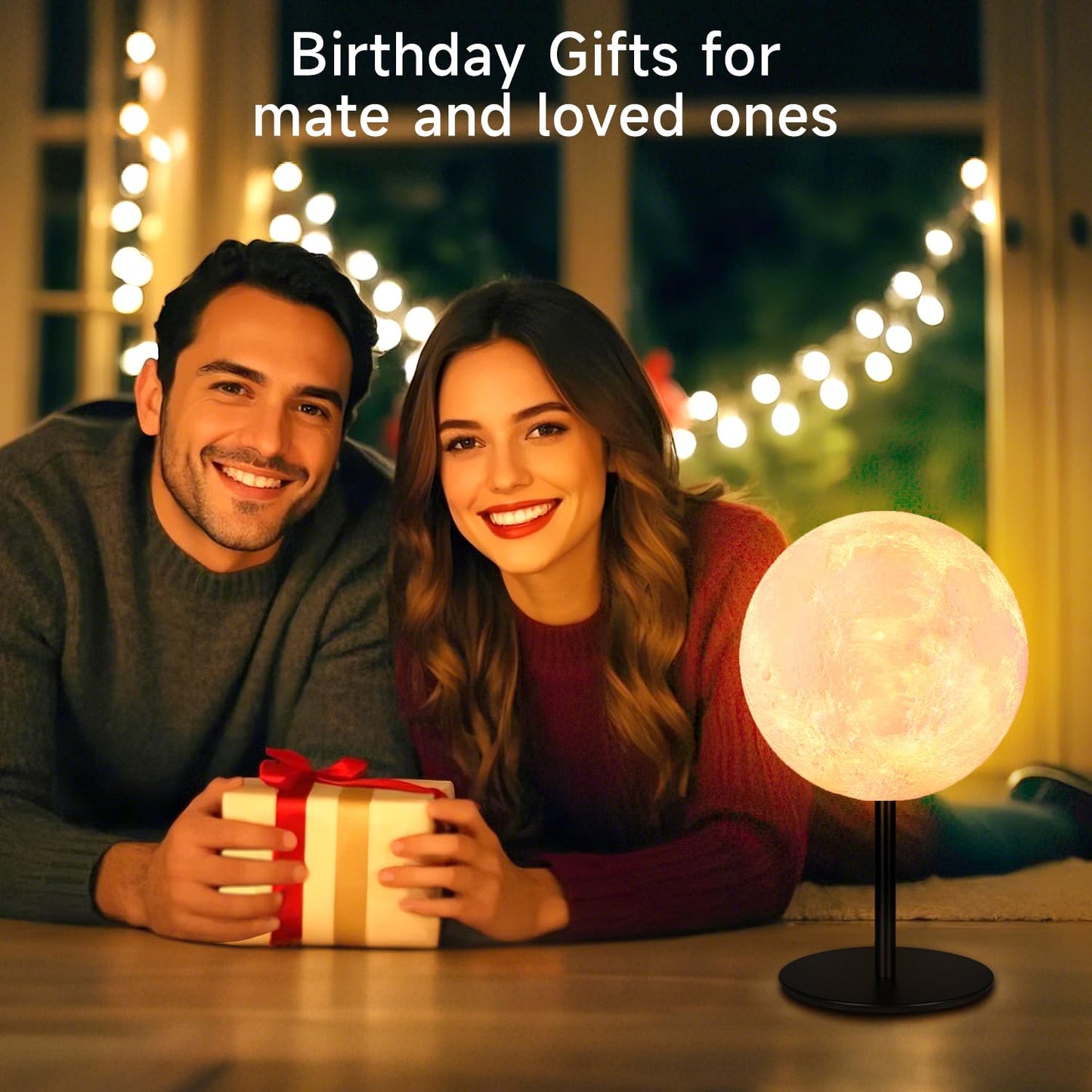 Small Table Lamp for Bedroom - Moon Lamp