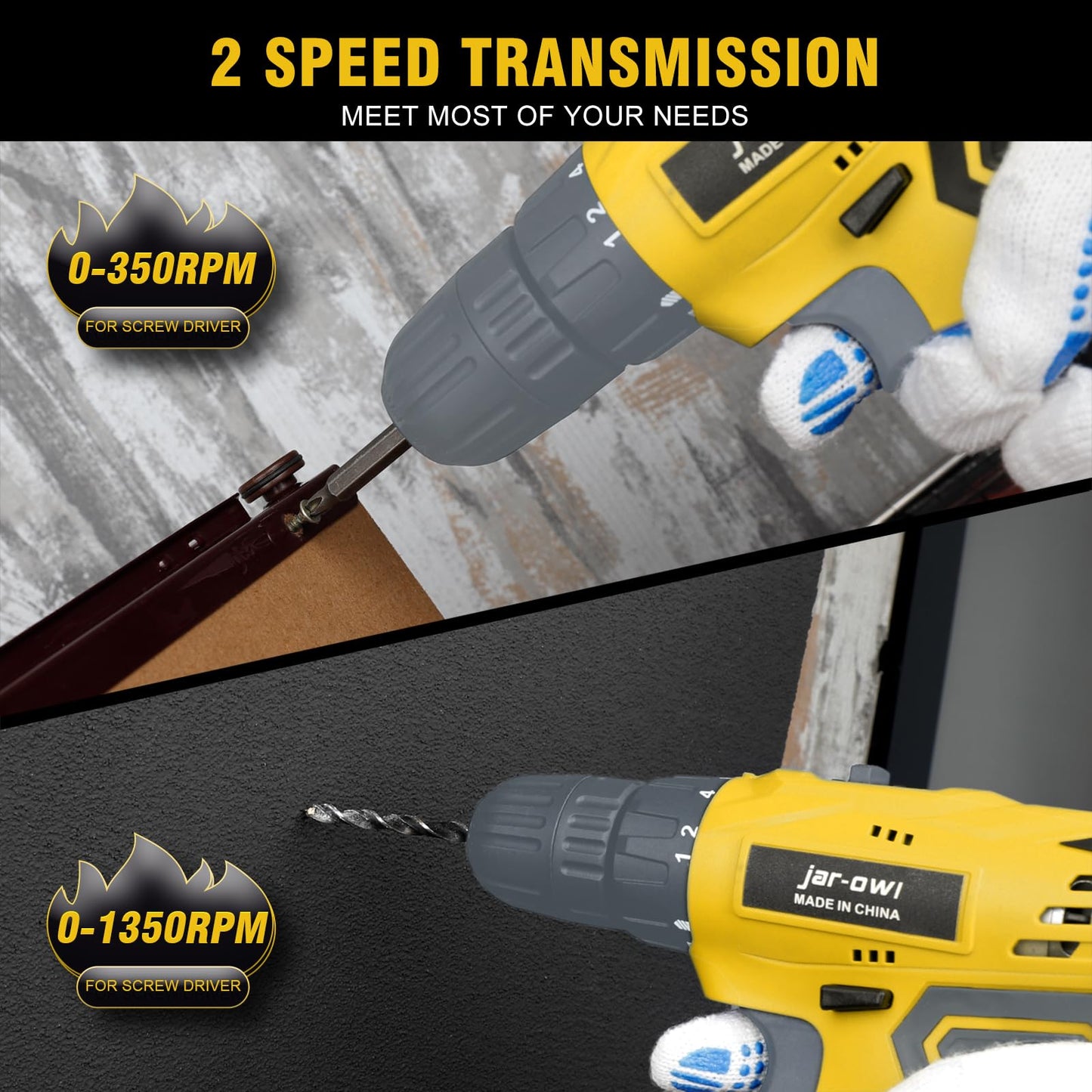 21V Cordless Drill with 350 in-lb Torque
