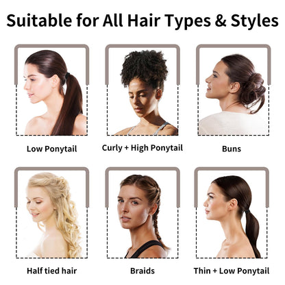 Black Hair Ties, 100 Pack Nylon Elastic Bands for Women, Seamless Damage-Free Ponytail Holders, Thick Hair Accessories. (black)