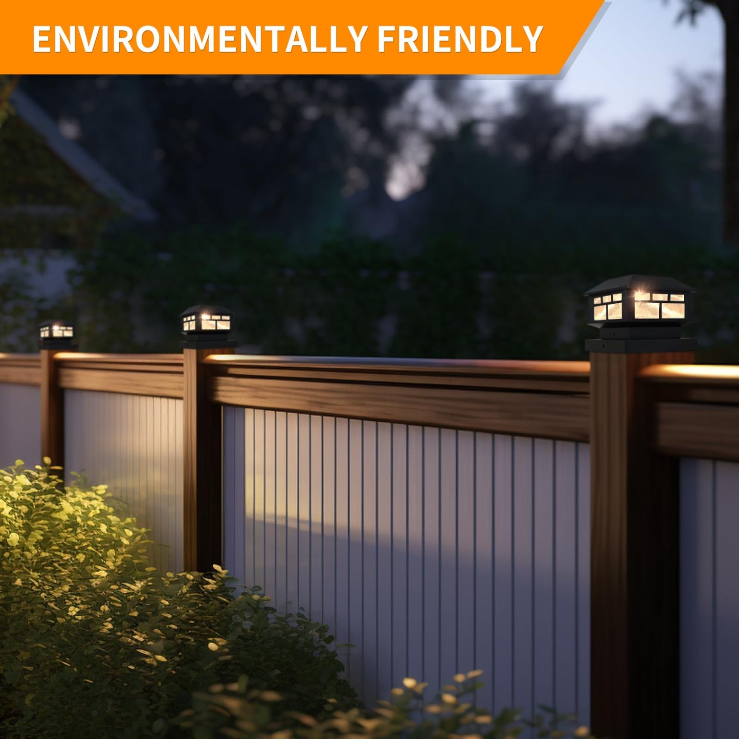 2 Pack Solar Post Cap Lights for Outdoor Decor