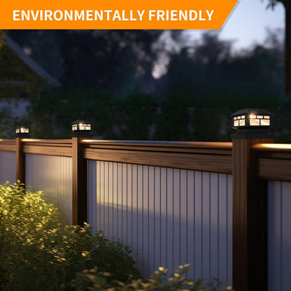 2 Pack Solar Post Cap Lights for Outdoor Decor