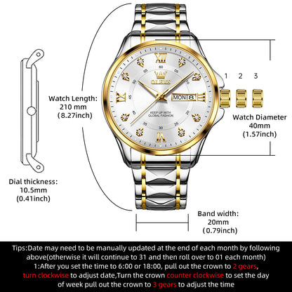 OLEVS Men's Waterproof Dress Watch with Date