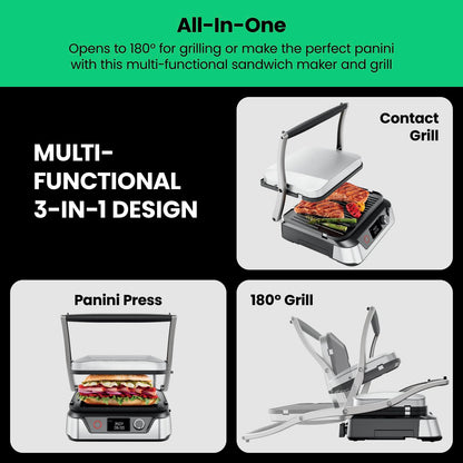 Chefman 5-in-1 Panini Press and Grill Combo