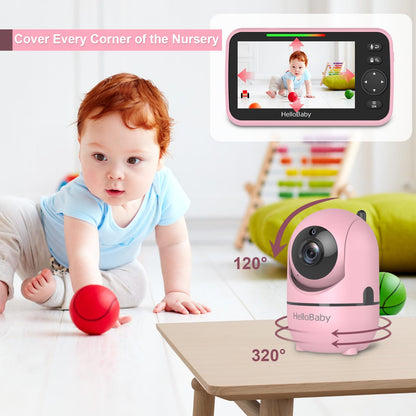 HelloBaby 5" Video Baby Monitor with Night Vision